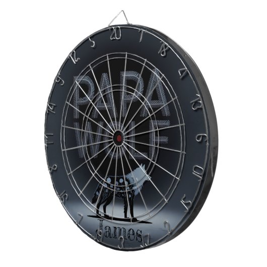 Personalized Papa Wolf Nature Silhouette Dartbord (Voorkant Rechts)