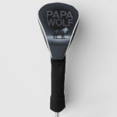 Personalized Papa Wolf Nature Silhouette Golfheadcover (Voorkant)