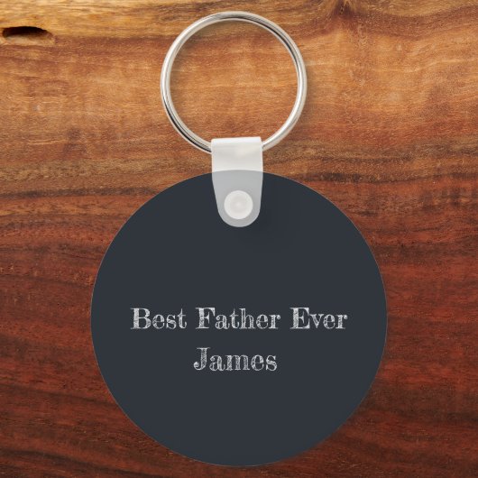 Personalized Papa Wolf Nature Silhouette Sleutelhanger (Achterkant)