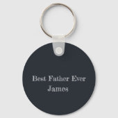 Personalized Papa Wolf Nature Silhouette Sleutelhanger (Achterkant)