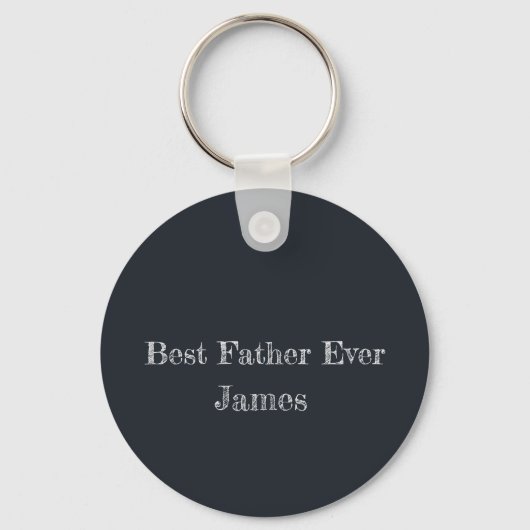 Personalized Papa Wolf Nature Silhouette Sleutelhanger (Achterkant)