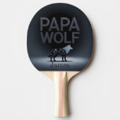 Personalized Papa Wolf Nature Silhouette Tafeltennisbatje (Voorkant)
