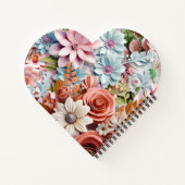 Personalized Paper Flowers spiral bound heart Notitieboek (Achterkant)