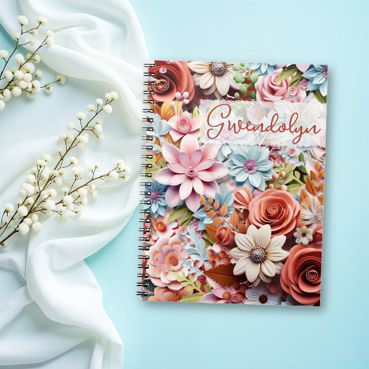 Personalized Paper Flowers spiral bound Notitieboek