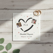 Personalized Paper Napkins with Two Photos, Name