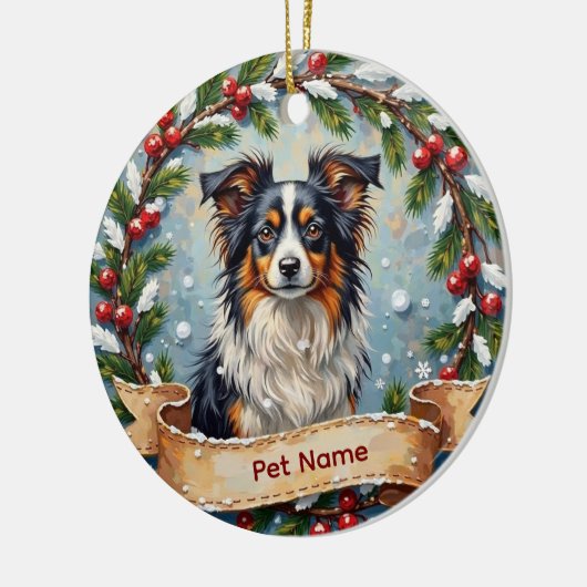 Personalized Papillon Christmas Keramisch Ornament (Links)