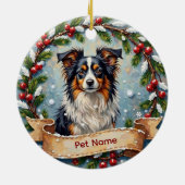 Personalized Papillon Christmas Keramisch Ornament (Achterkant)