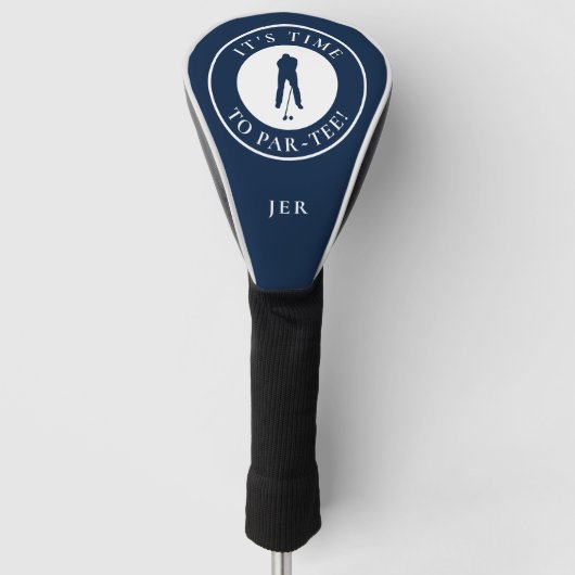 Personalized Par Tee Golfer Monogram Blue Men's Golfheadcover (Voorkant)
