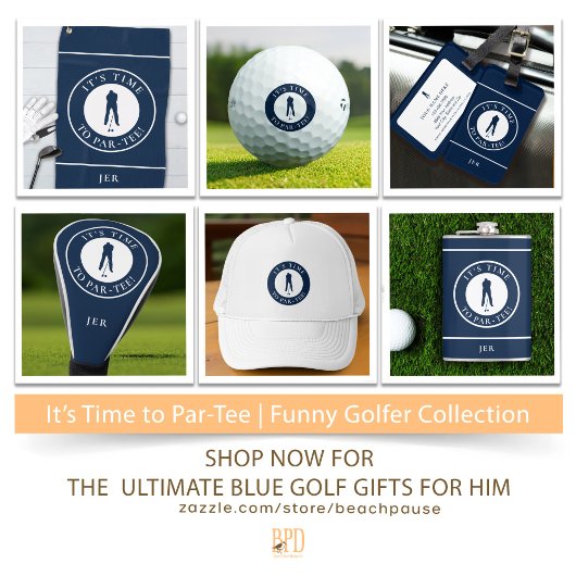 Personalized Par Tee Golfer Monogram Blue Men's Golfheadcover