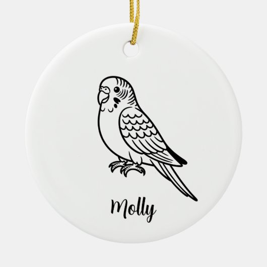 Personalized Parakeet Christmas Keramisch Ornament (Voorkant)
