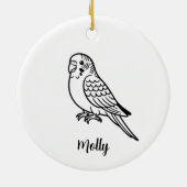 Personalized Parakeet Christmas Keramisch Ornament (Achterkant)