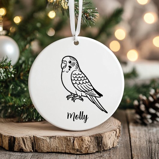 Personalized Parakeet Christmas Keramisch Ornament