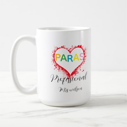 Personalized paraprofessional educator teacher koffiemok (Links)