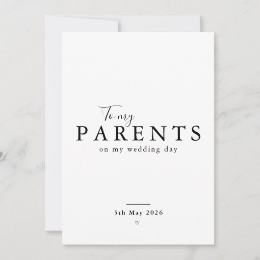 Personalized Parents Wedding Day Thank You Card Kaart (Voorkant)