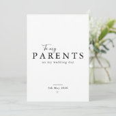 Personalized Parents Wedding Day Thank You Card Kaart (Staand voorkant)