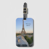 Personalized Paris City Skyline Custom Bagagelabel (Voorkant (verticaal))