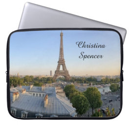 Personalized Paris City Skyline  Laptop Sleeve