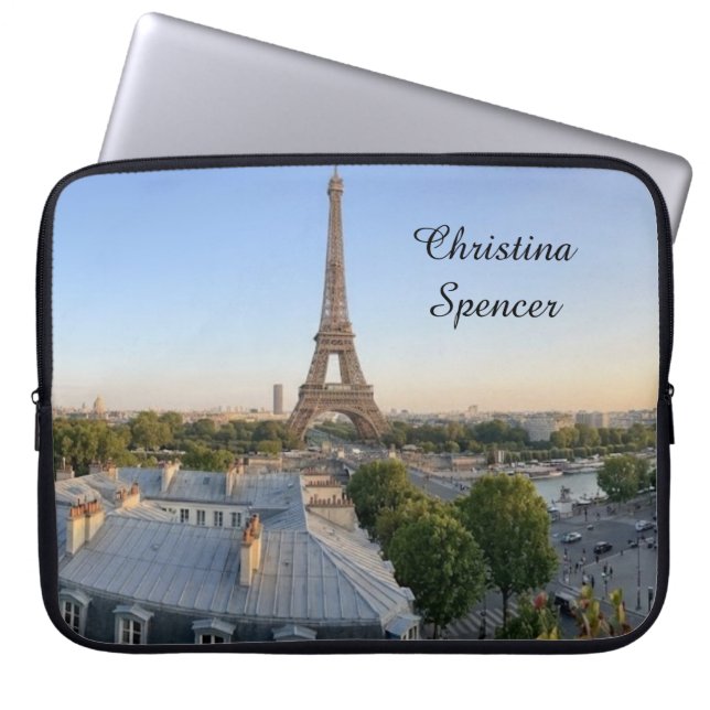 Personalized Paris City Skyline  Laptop Sleeve (Voorkant)
