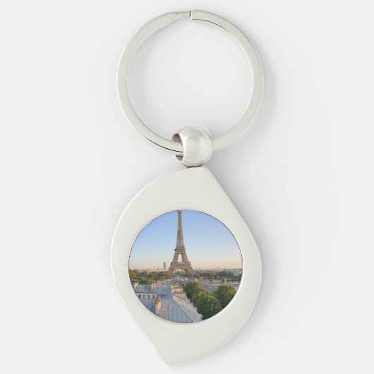 Personalized Paris City Skyline Souvenir  Sleutelhanger (Voorkant)