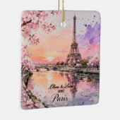 Personalized Paris Couple’s Keepsake Keramisch Ornament (Rechts)