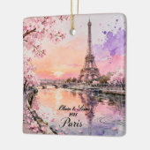 Personalized Paris Couple’s Keepsake Keramisch Ornament (Links)
