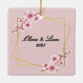 Personalized Paris Couple’s Keepsake Keramisch Ornament (Achterkant)