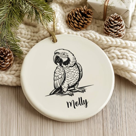 Personalized Parrot Christmas Keramisch Ornament