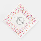 Personalized Party Napkins - Hearts Monogrammed Servet (Hoek)
