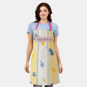 Personalized Pastel Blueberry & Lemon Pattern Schort (Gedragen)