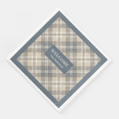 Personalized Pastel Brown Blue Napkins Classic Servet (Hoek)