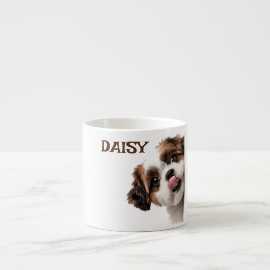 Personalized Pastel Brown Dog Photo Espresso Mug Kop (Voorkant)