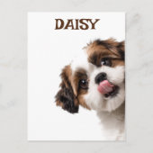 Personalized Pastel Brown Dog Photo & Name Card Briefkaart (Voorkant)