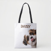 Personalized Pastel Brown Dog Photo Tote Bag (Voorkant)