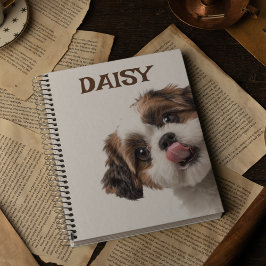 Personalized Pastel Brown Notebook Dog Photo Notitieboek
