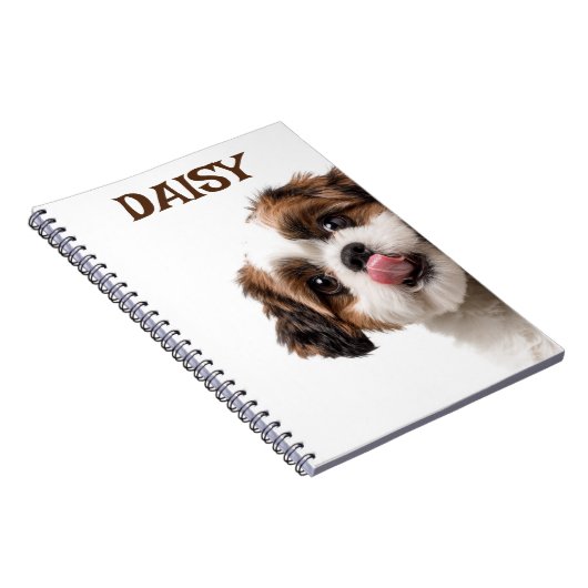 Personalized Pastel Brown Notebook Dog Photo Notitieboek (Rechterzijde)