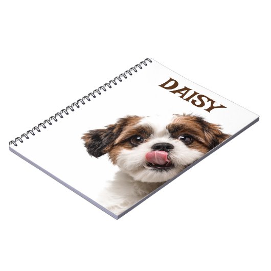 Personalized Pastel Brown Notebook Dog Photo Notitieboek (Linkerzijde)