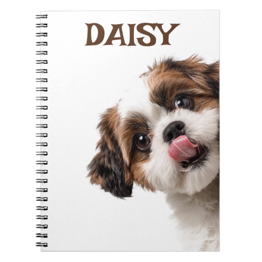 Personalized Pastel Brown Notebook Dog Photo Notitieboek (Voorkant)