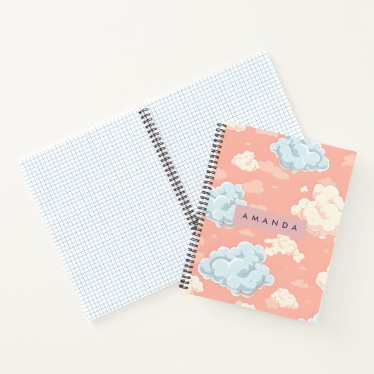 Personalized Pastel Cloud Dreamscape Notitieboek (Binnen)