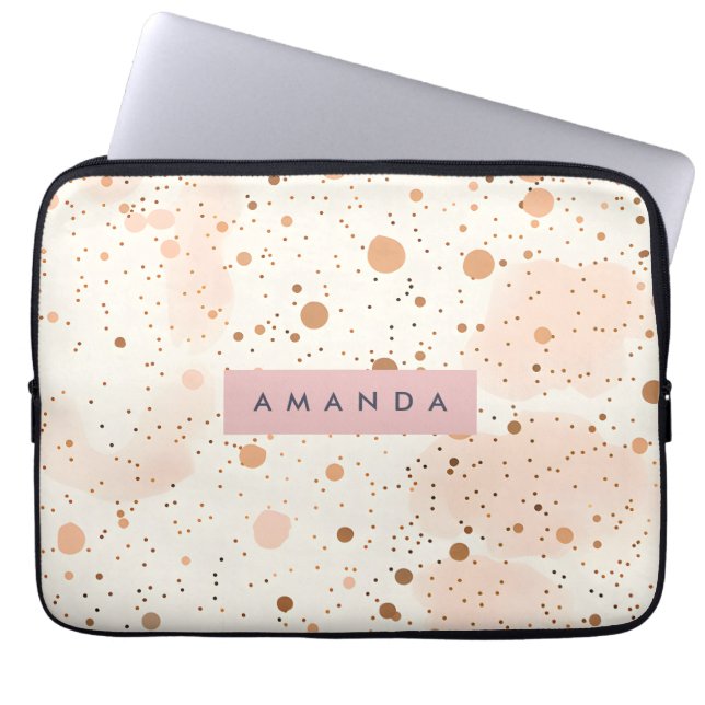 Personalized Pastel Confetti Dot Style Laptop Sleeve (Voorkant)