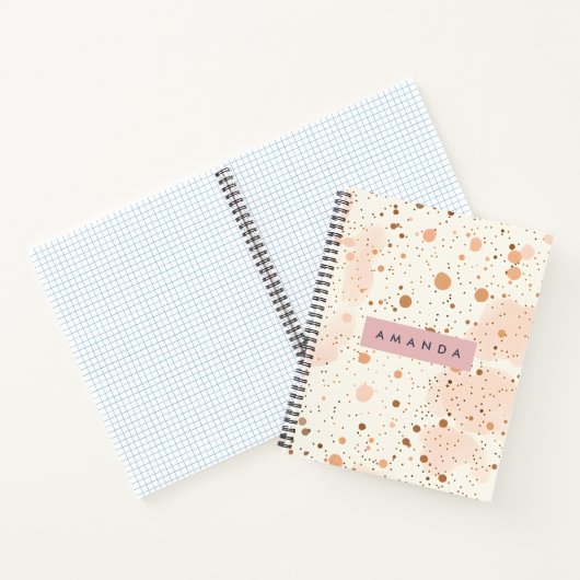 Personalized Pastel Confetti Dot Style Notitieboek (Binnen)
