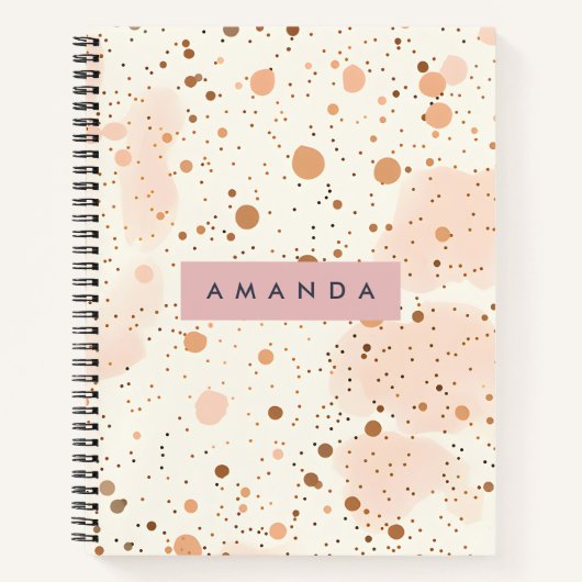 Personalized Pastel Confetti Dot Style Notitieboek (Voorkant)