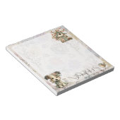 Personalized Pastel Dog & Floral Birdhouse Spring Notitieblok (Schuin)