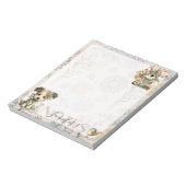 Personalized Pastel Dog & Floral Birdhouse Spring Notitieblok (Linkerzijde)