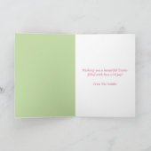 Personalized Pastel Floral Easter Egg Happy Easter Kaart (Binnen)