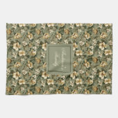 Personalized Pastel Foliage Shabby Chic Towel  Theedoek (Horizontaal)