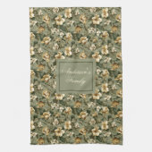 Personalized Pastel Foliage Shabby Chic Towel  Theedoek (Verticaal)