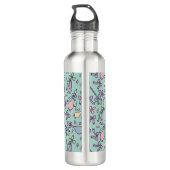Personalized Pastel Girly Cute Name Green Teal Waterfles (Achterkant)
