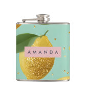 Personalized Pastel Glitter Lemon Style Heupfles (Voorkant)