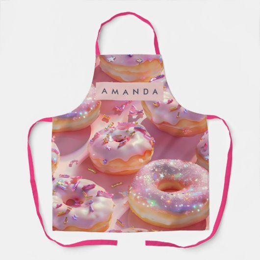 Personalized Pastel Glittering Pink Donut Dream Schort (Voorkant)