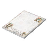 Personalized Pastel Gnome & Mushroom Floral Spring Notitieblok (Linkerzijde)